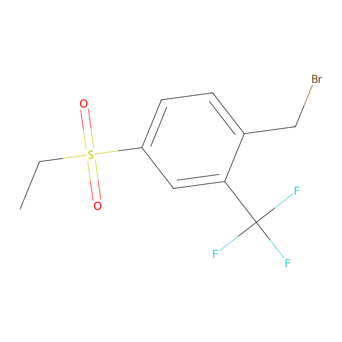 1-Bromomethyl-4-ethanesulfonyl-2-trifluoromethyl-benzene molecular structure, CAS 2097367-16-1
