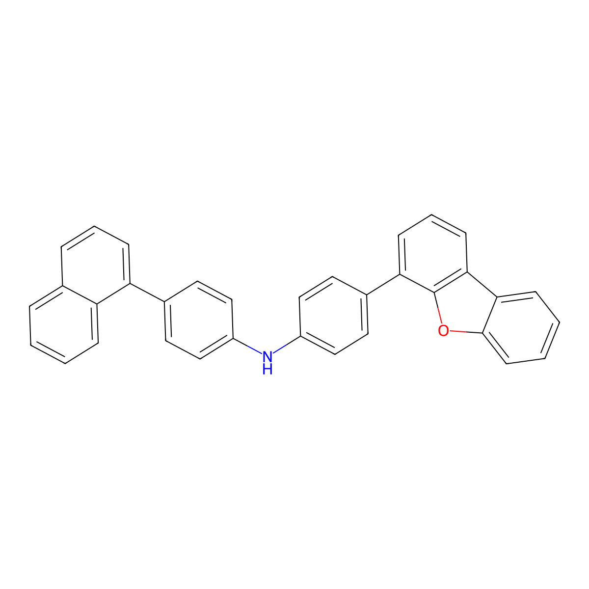 4-(Dibenzo[b,d]furan-4-yl)-N-(4-(naphthalen-1-yl)phenyl)aniline molecular structure, CAS 2097371-73-6