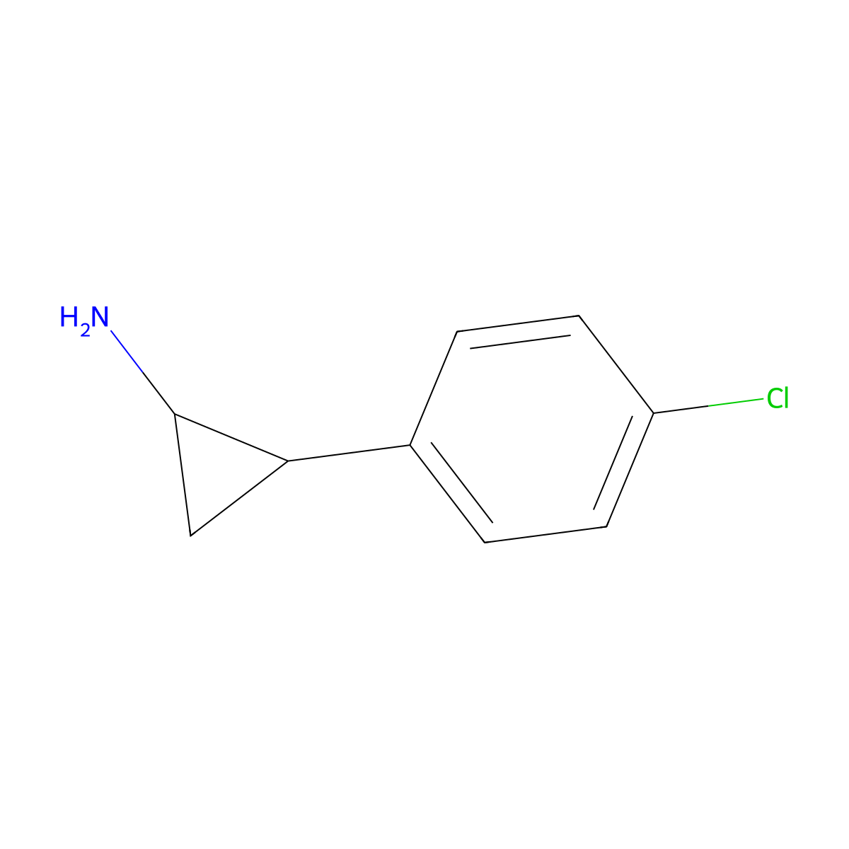 (1S,2R)-2-(4-Chloro-phenyl)-cyclopropylamine molecular structure, CAS 209738-24-9