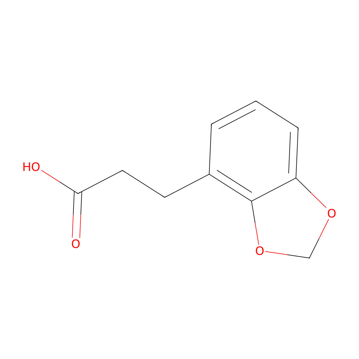 3-(1,3-Benzodioxol-4-yl)propanoic acid molecular structure, CAS 20974-68-9