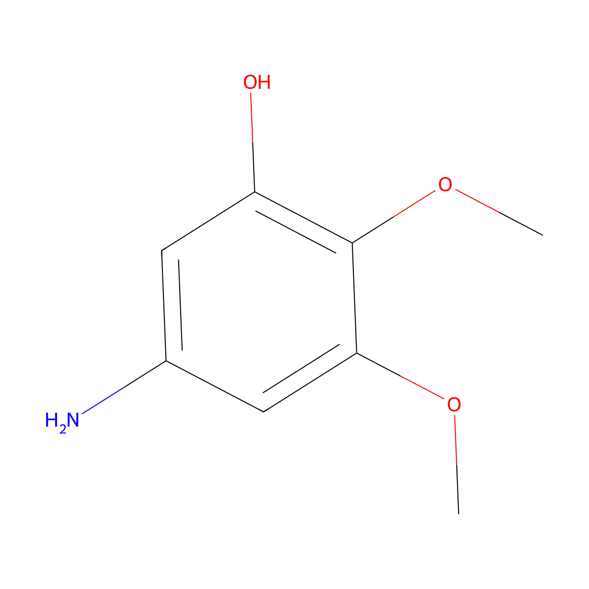 5-Amino-2,3-dimethoxyphenol molecular structure, CAS 209741-69-5