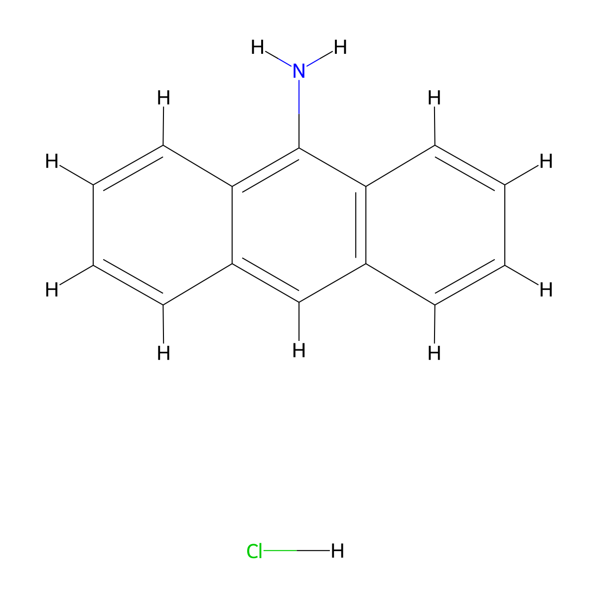 Anthracen-9-amine hydrochloride molecular structure, CAS 209743-32-8