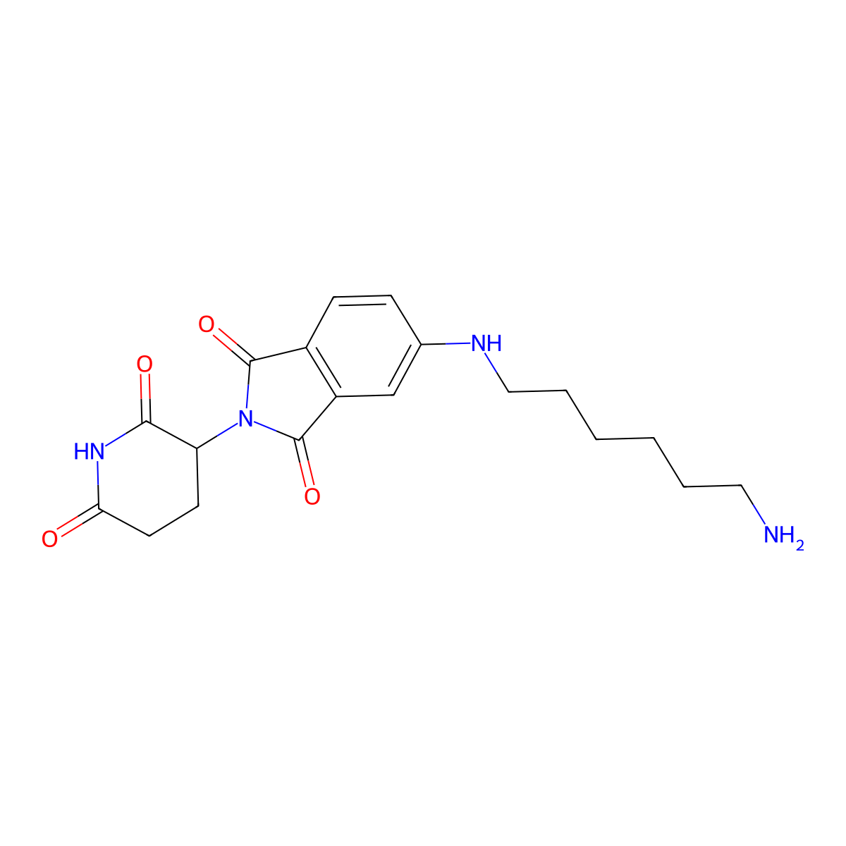 5-[(6-aminohexyl)amino]-2-(2,6-dioxopiperidin-3-yl)-2,3-dihydro-1H-isoindole-1,3-dione molecular structure, CAS 2097509-16-3