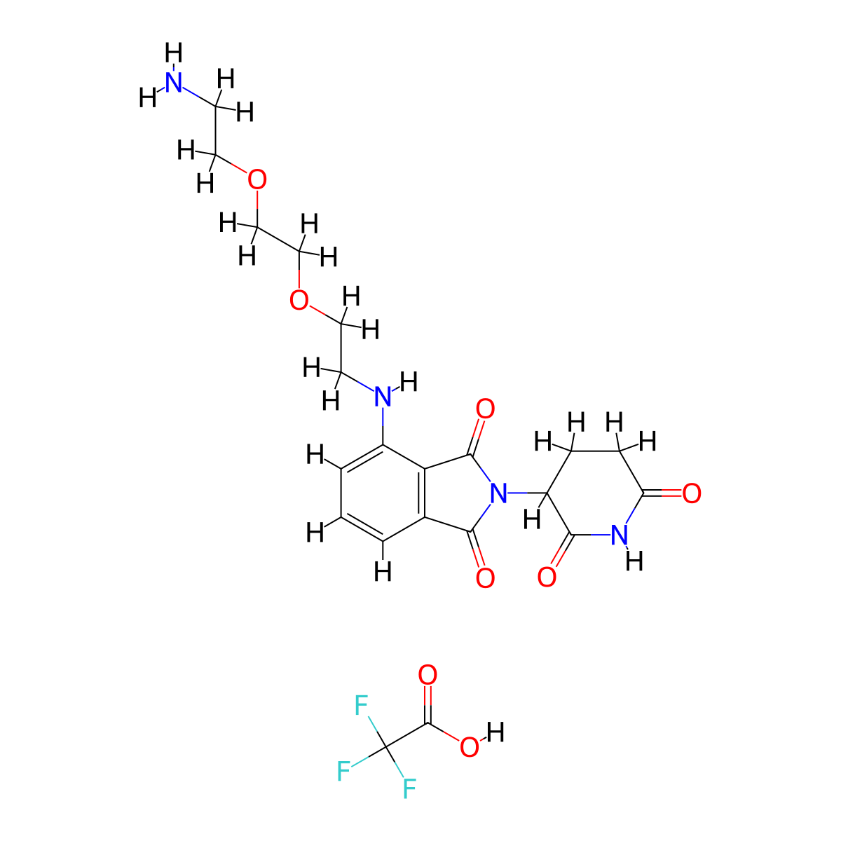 Thalidomide-PEG2-C2-NH2 TFA molecular structure, CAS 2097509-36-7