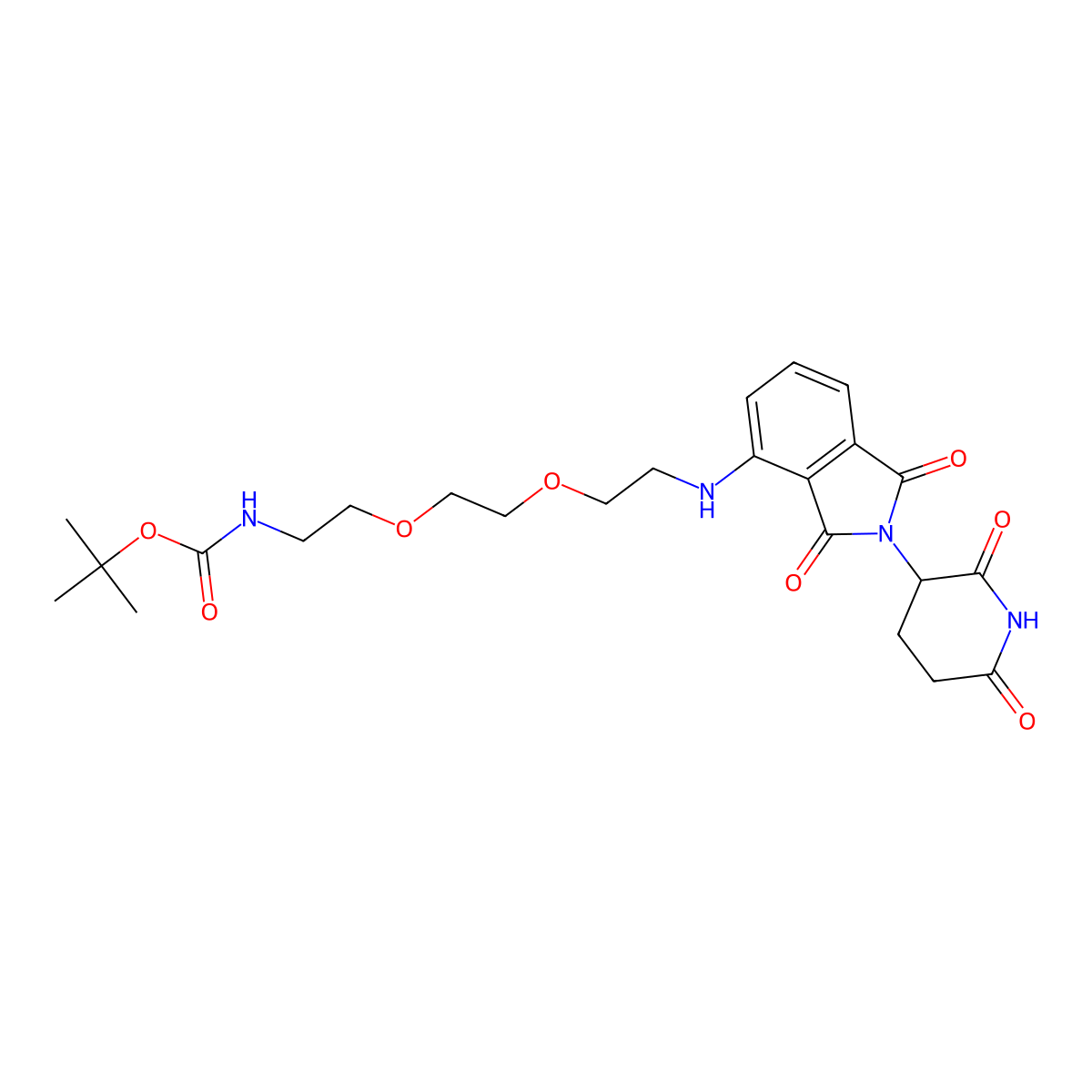 Thalidomide-NH-PEG2-C2-NH-Boc molecular structure, CAS 2097509-40-3