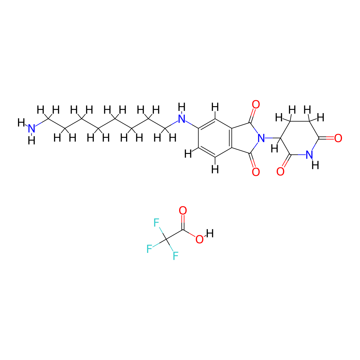 Thalidomide-5-NH2-C8-NH2 (TFA) molecular structure, CAS 2097509-49-2