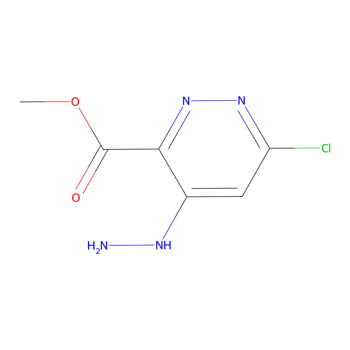 Methyl 6-chloro-4-hydrazinylpyridazine-3-carboxylate molecular structure, CAS 2097517-48-9