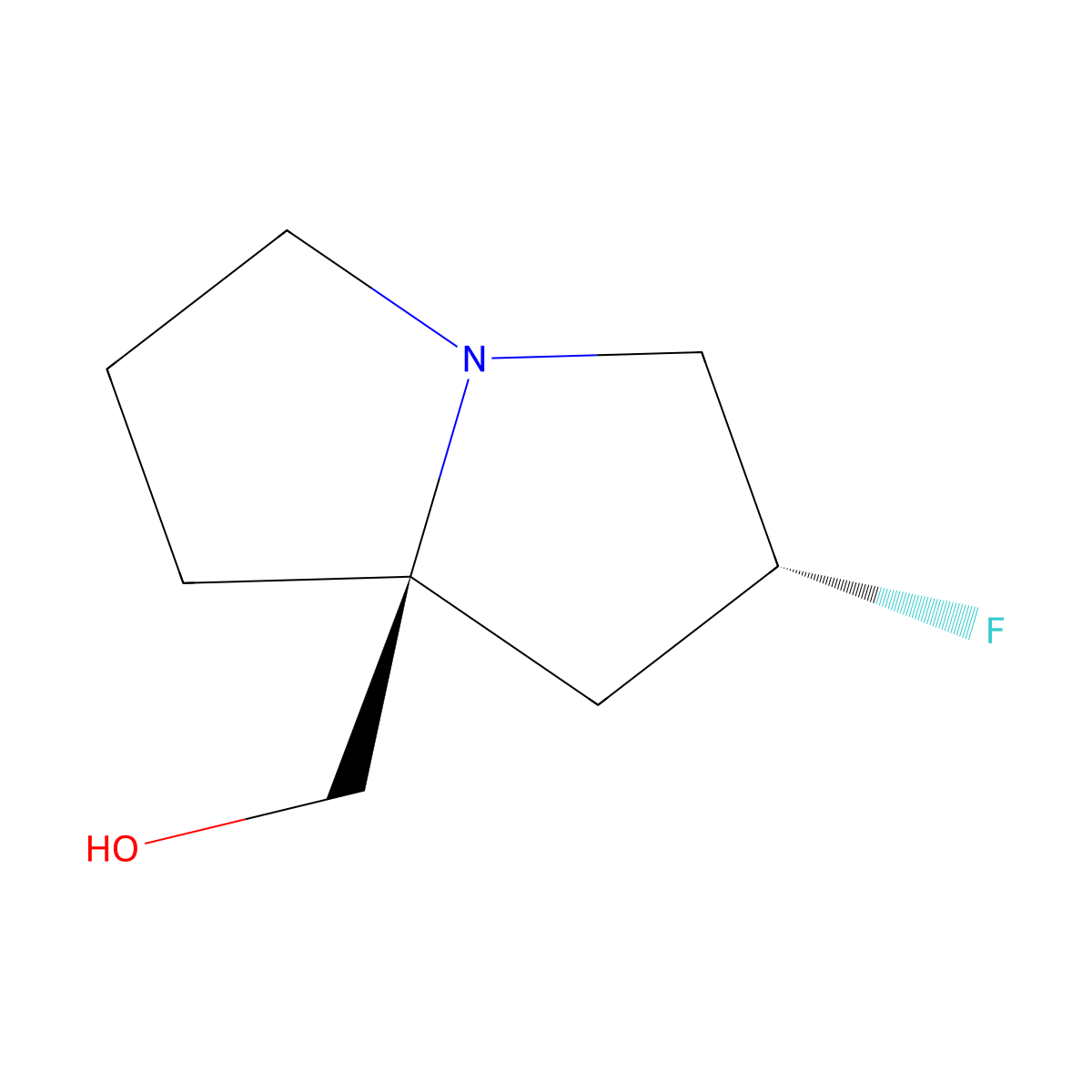 ((2R,7aS)-2-Fluorotetrahydro-1H-pyrrolizin-7a(5H)-yl)methanol molecular structure, CAS 2097518-76-6