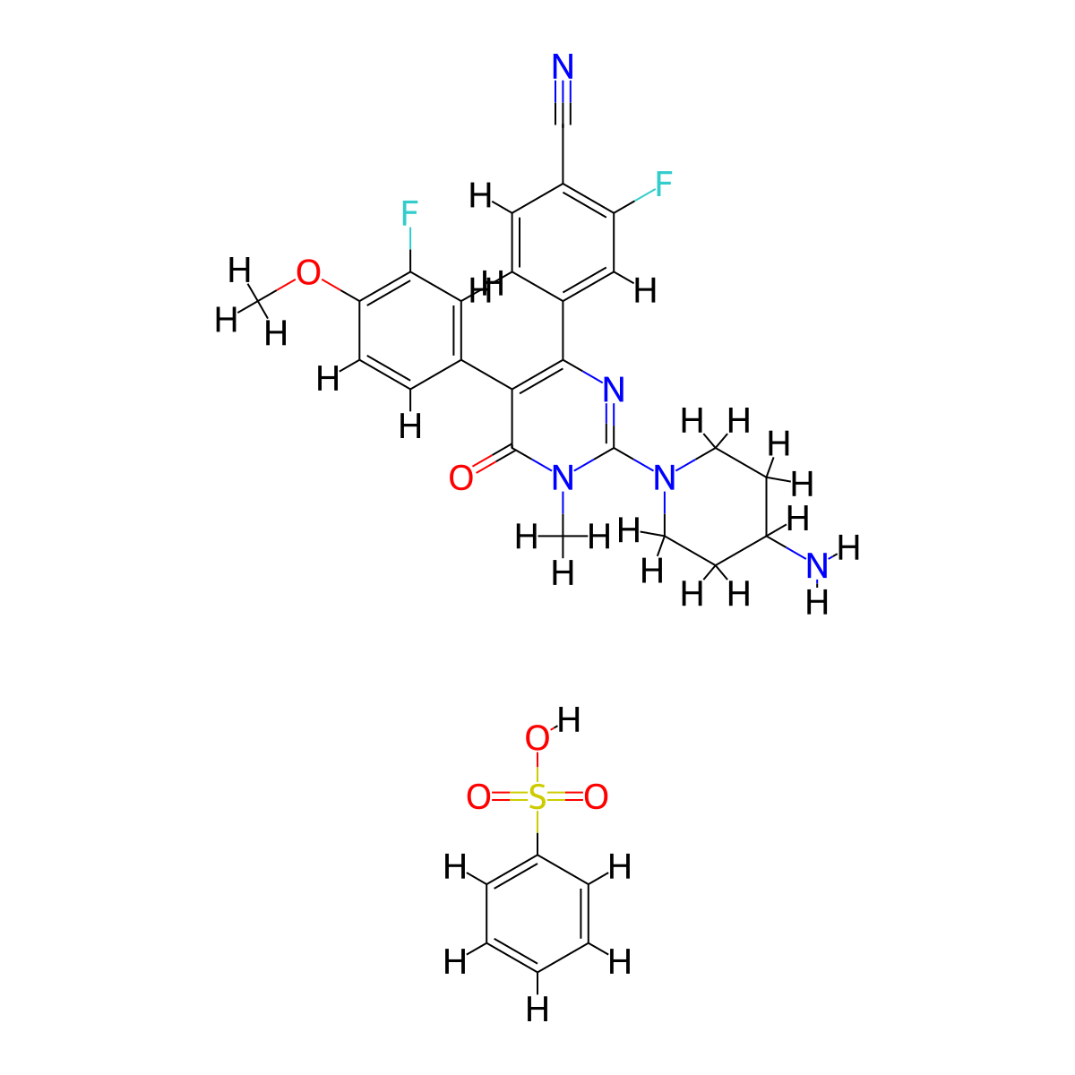 Pulrodemstat besilate molecular structure, CAS 2097523-60-7
