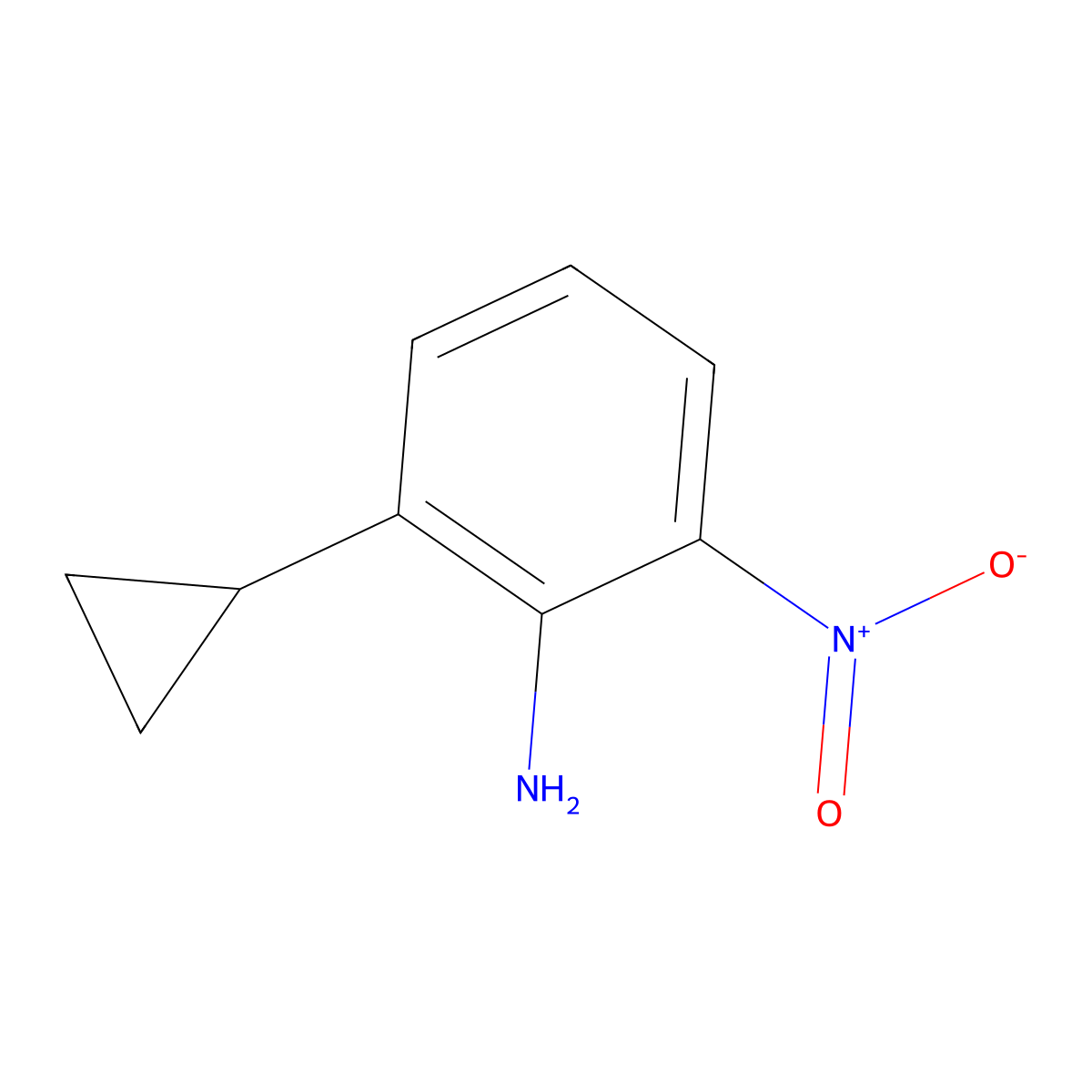 2-Cyclopropyl-6-nitroaniline molecular structure, CAS 2097553-53-0
