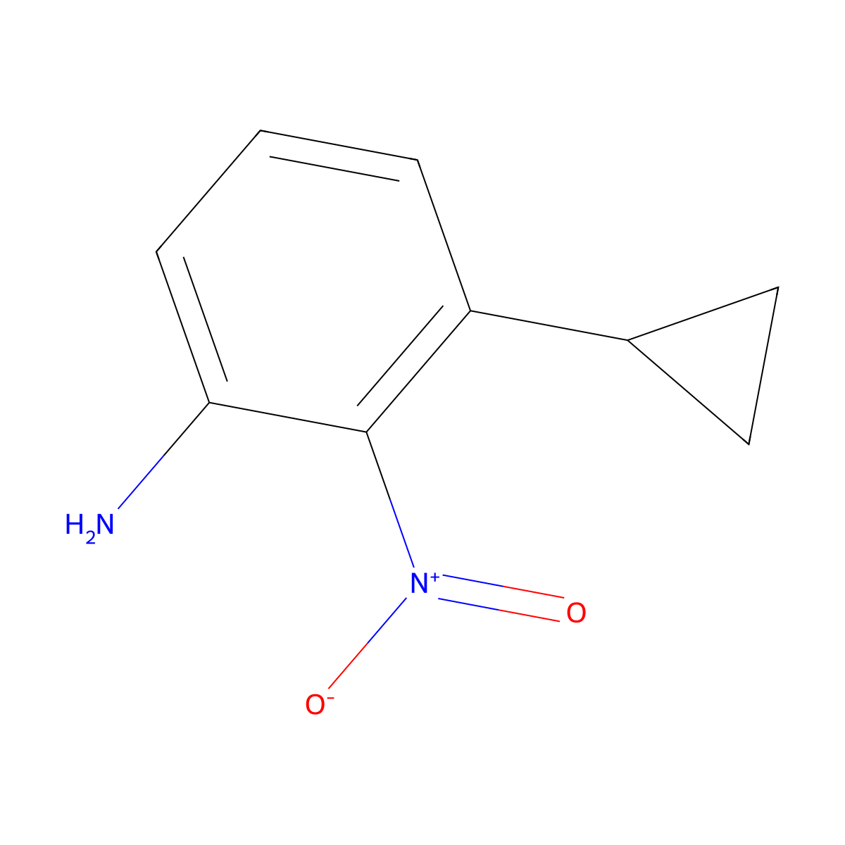 3-Cyclopropyl-2-nitroaniline molecular structure, CAS 2097553-56-3