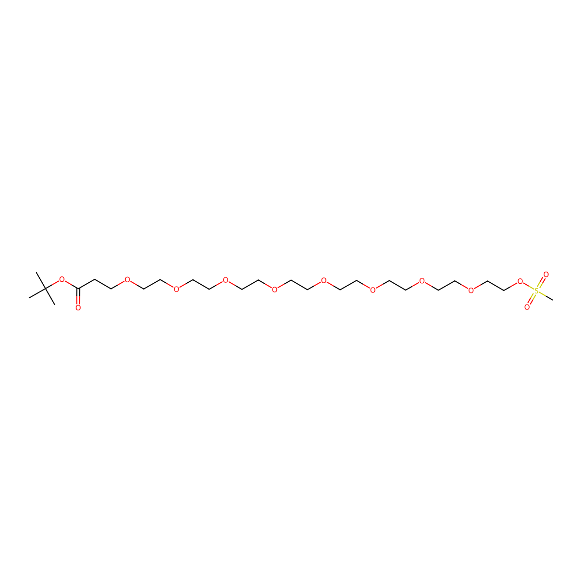 Ms-PEG8-Boc molecular structure, CAS 2097604-01-6