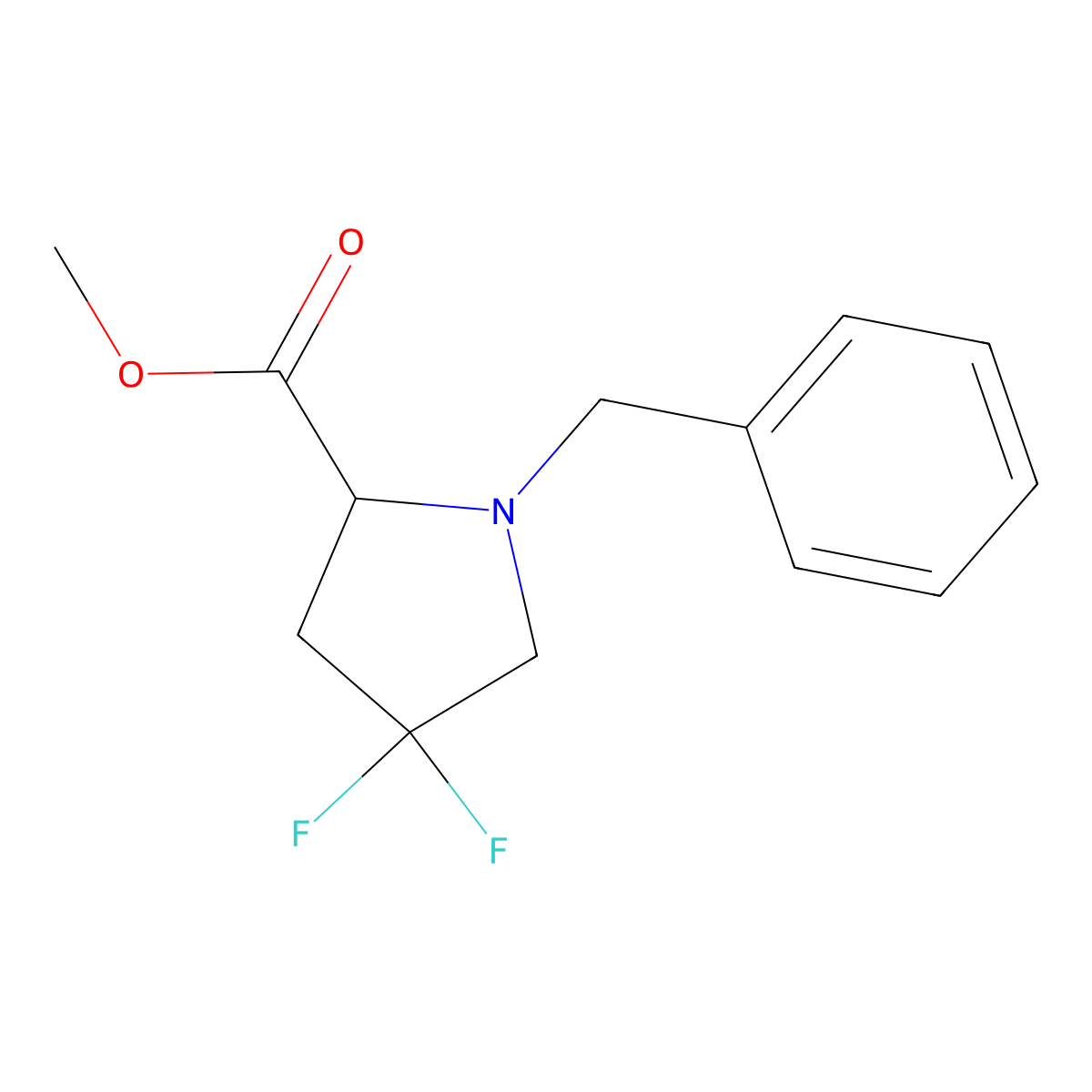 (S)-1-Benzyl-4,4-difluoro-pyrrolidine-2-carboxylic acid methyl ester molecular structure, CAS 2097656-52-3