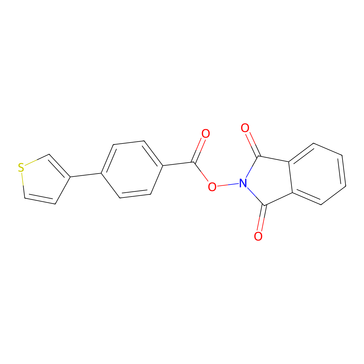 1,3-dioxo-2,3-dihydro-1H-isoindol-2-yl 4-(thiophen-3-yl)benzoate molecular structure, CAS 2097675-46-0
