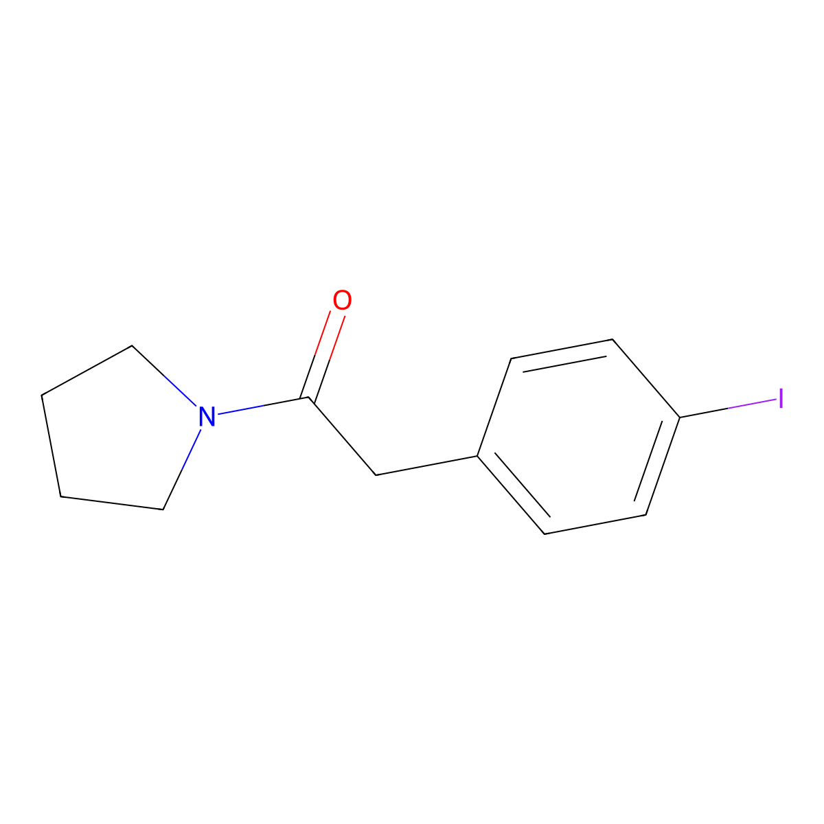2-(4-Iodophenyl)-1-(pyrrolidin-1-yl)ethanone molecular structure, CAS 2097676-72-5