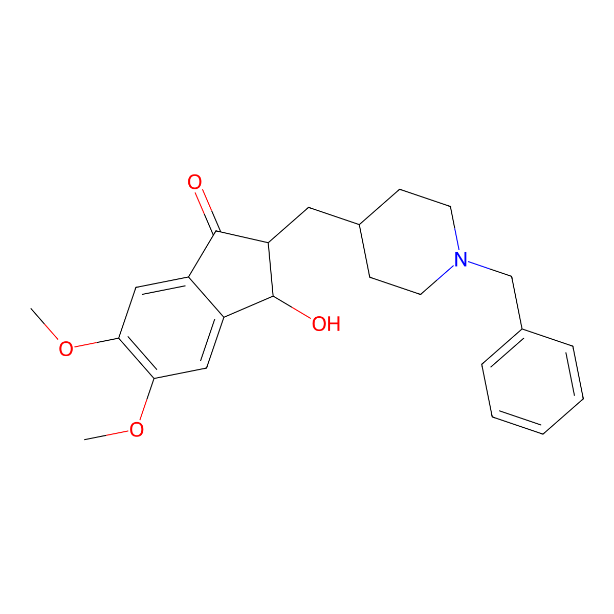 3-Hydroxy Donepezil (Donepezil Impurity) molecular structure, CAS 2097683-67-3