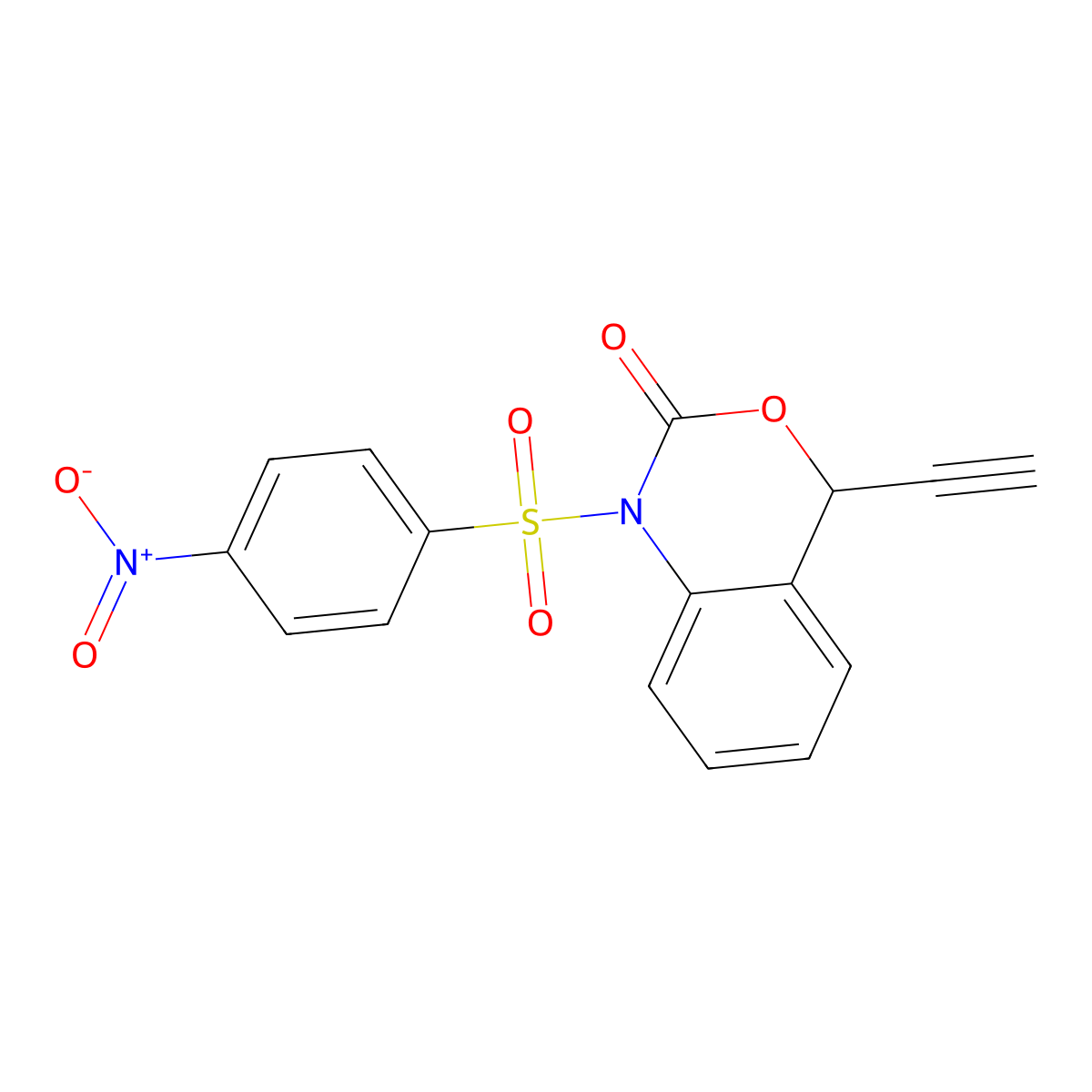4-Ethynyl-1-((4-nitrophenyl)sulfonyl)-1,4-dihydro-2H-benzo[d][1,3]oxazin-2-one molecular structure, CAS 2097770-05-1