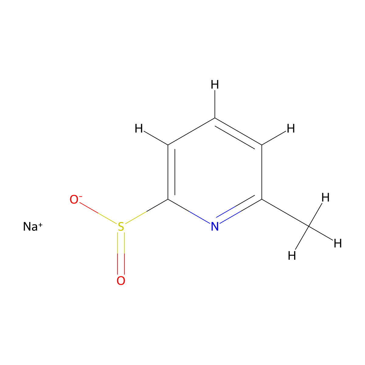 Sodium 6-methylpyridine-2-sulfinate molecular structure, CAS 2097773-49-2
