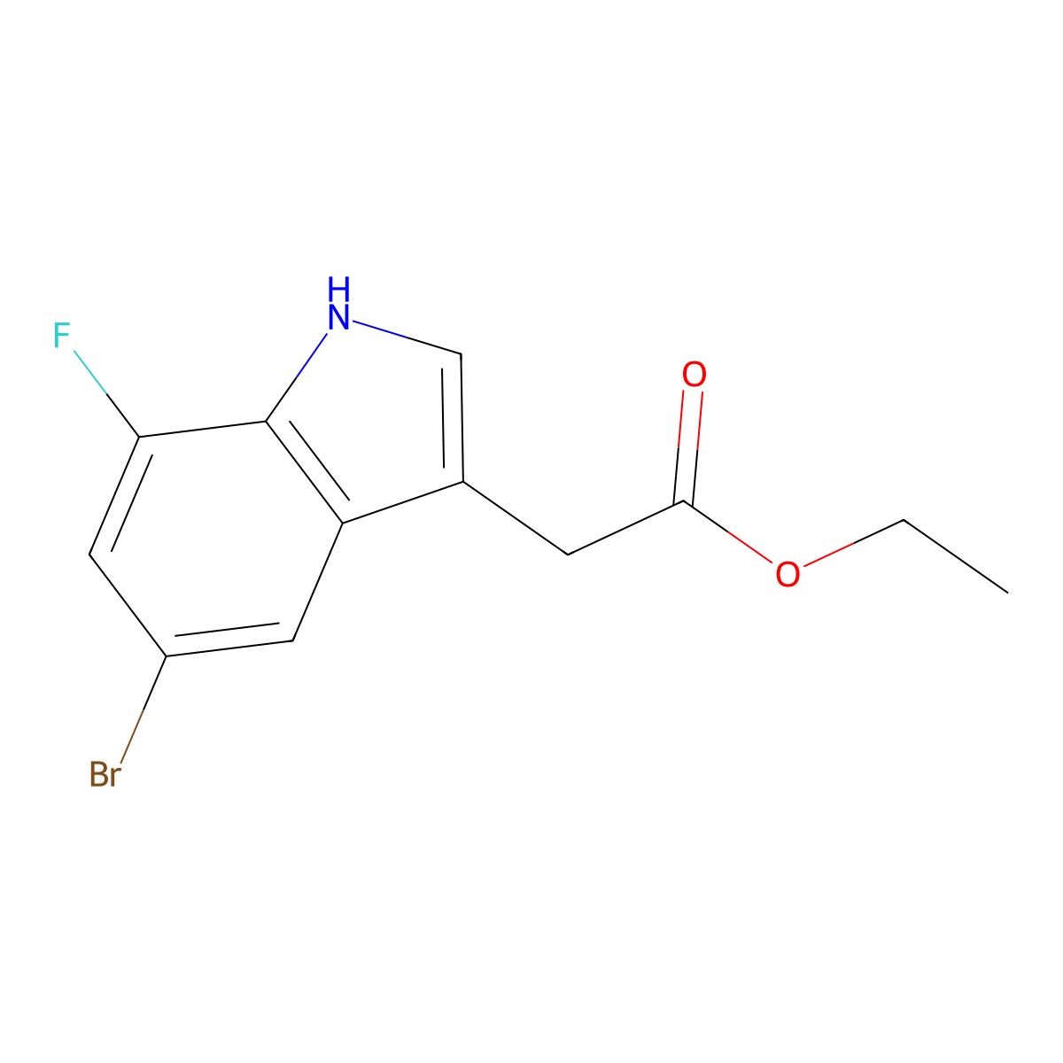 Ethyl 5-Bromo-7-fluoroindole-3-acetate molecular structure, CAS 2097800-18-3