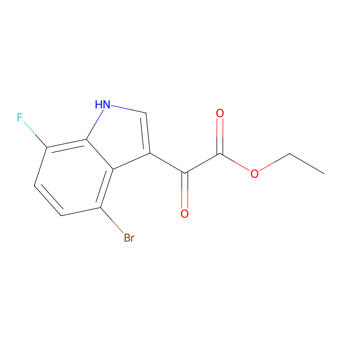 Ethyl 2-(4-Bromo-7-fluoro-3-indolyl)-2-oxoacetate molecular structure, CAS 2097800-20-7