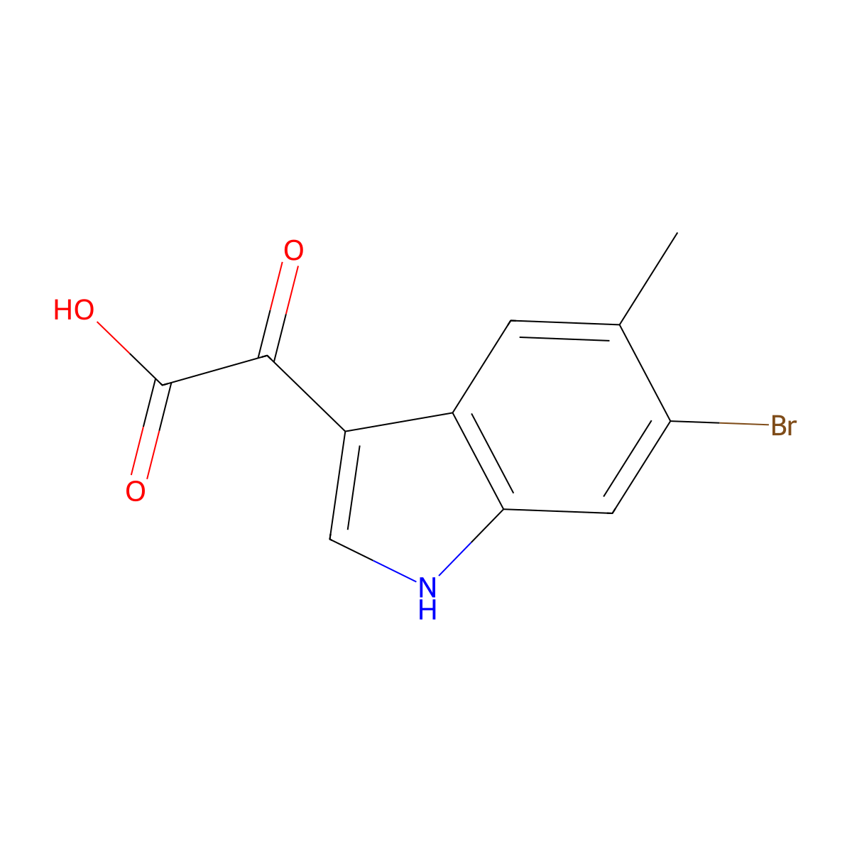 2-(6-Bromo-5-methyl-3-indolyl)-2-oxoacetic Acid molecular structure, CAS 2097800-21-8