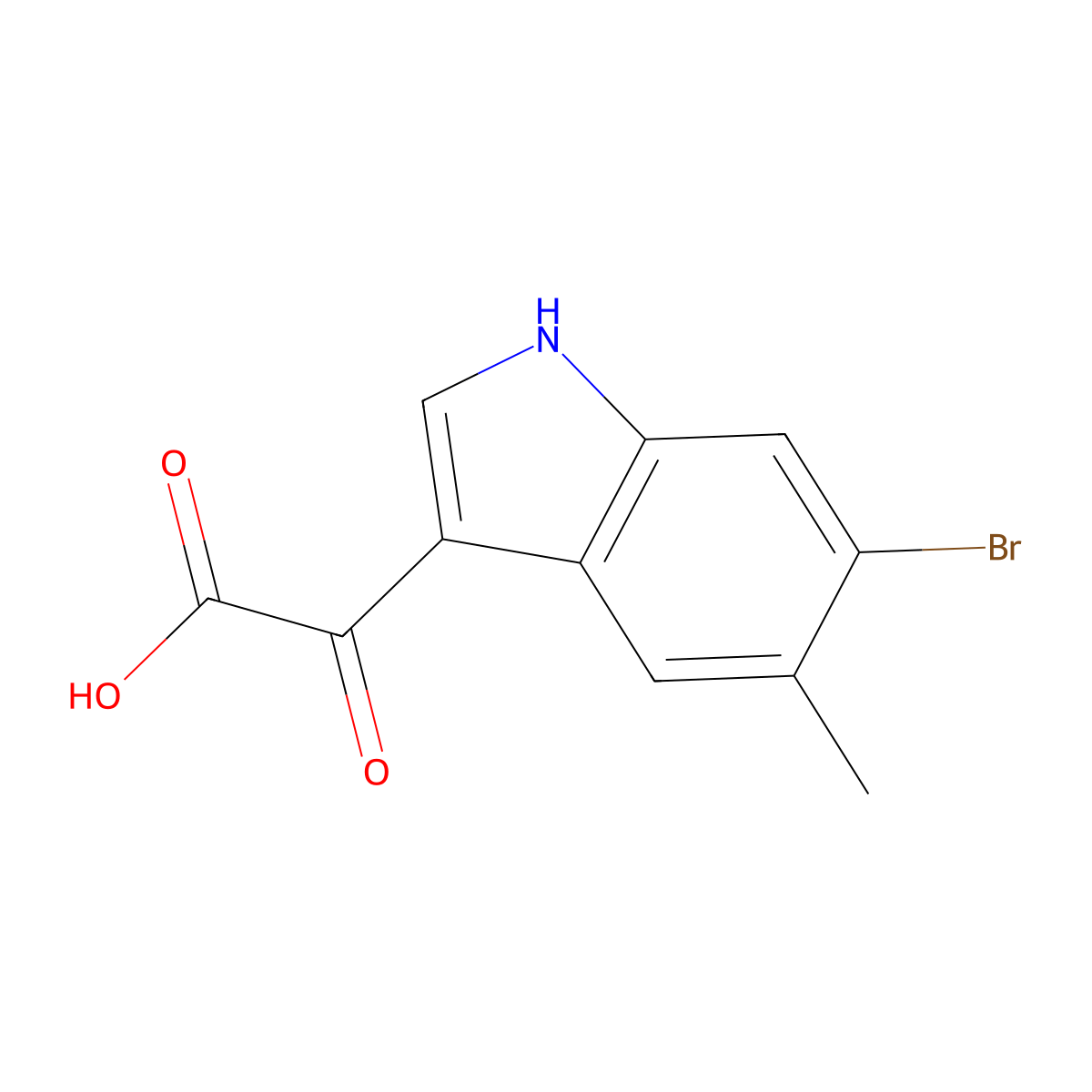 2-(6-Bromo-5-methyl-3-indolyl)-2-oxoacetic Acid molecular structure, CAS 2097800-21-8