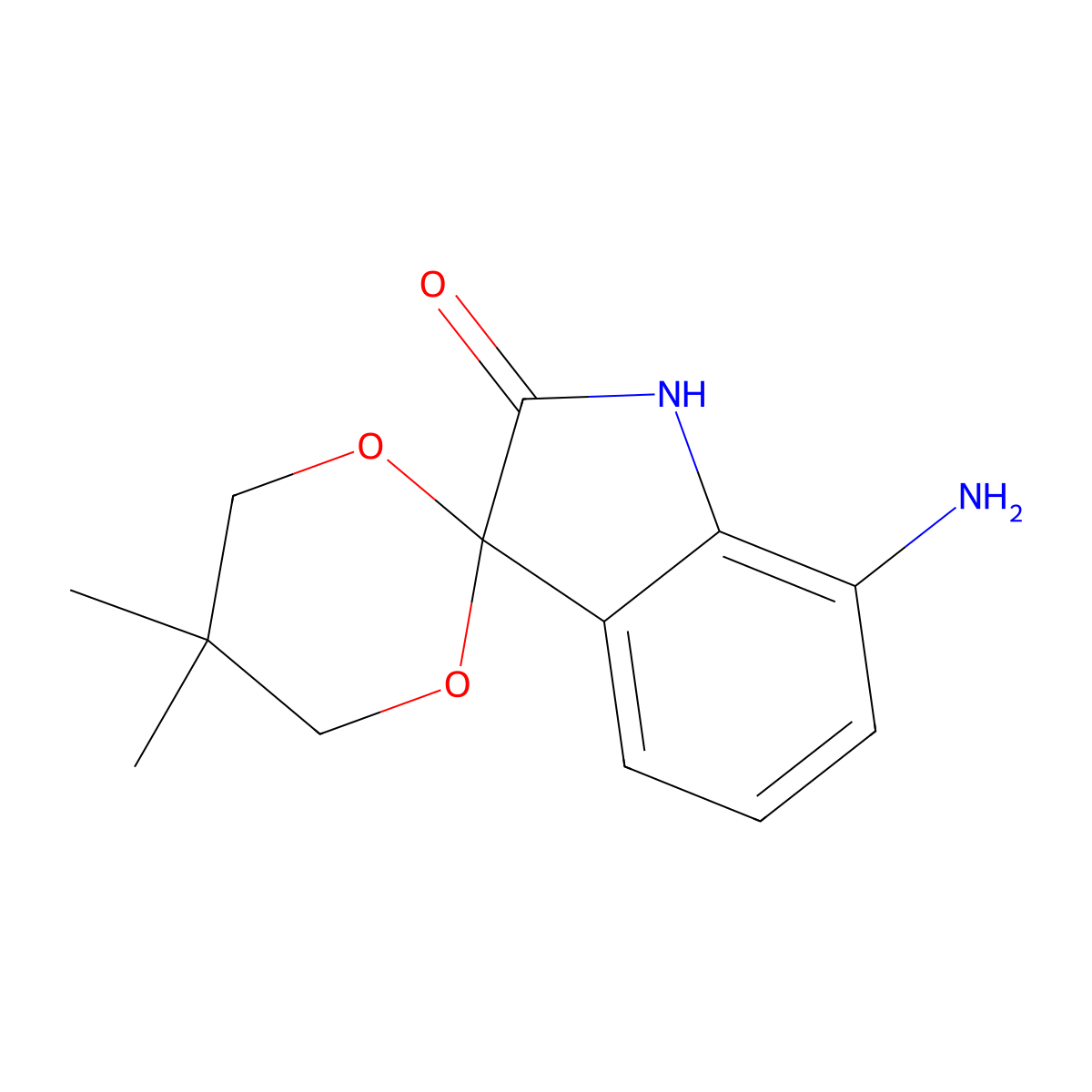 7'-Amino-5,5-dimethylspiro[[1,3]dioxane-2,3'-indolin]-2'-one molecular structure, CAS 2097800-23-0
