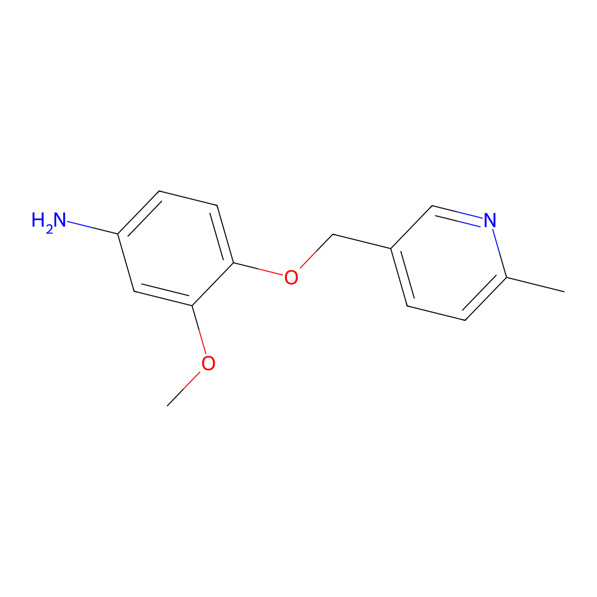 3-Methoxy-4-[(6-methyl-3-pyridyl)methoxy]aniline molecular structure, CAS 2097800-25-2