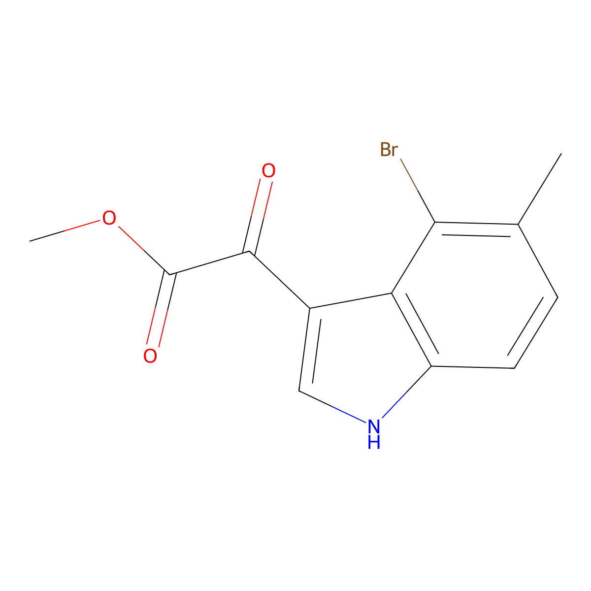 Methyl 2-(4-Bromo-5-methyl-3-indolyl)-2-oxoacetate molecular structure, CAS 2097800-28-5