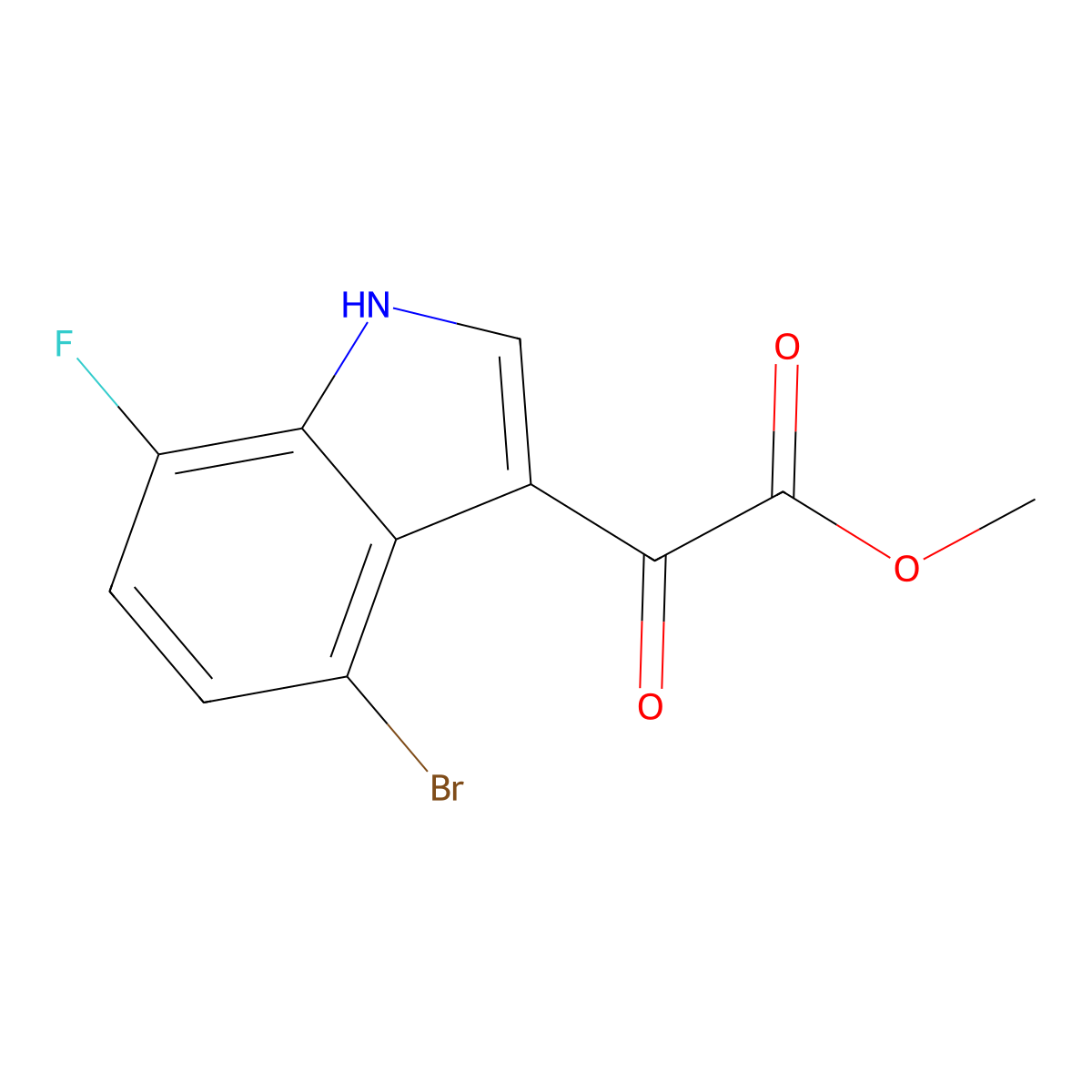 Methyl 2-(4-Bromo-7-fluoro-3-indolyl)-2-oxoacetate molecular structure, CAS 2097800-29-6