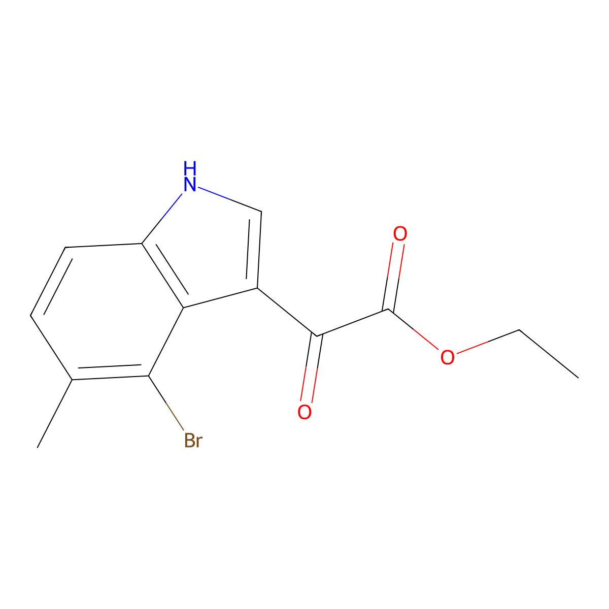 Ethyl 2-(4-Bromo-5-methyl-3-indolyl)-2-oxoacetate molecular structure, CAS 2097800-31-0