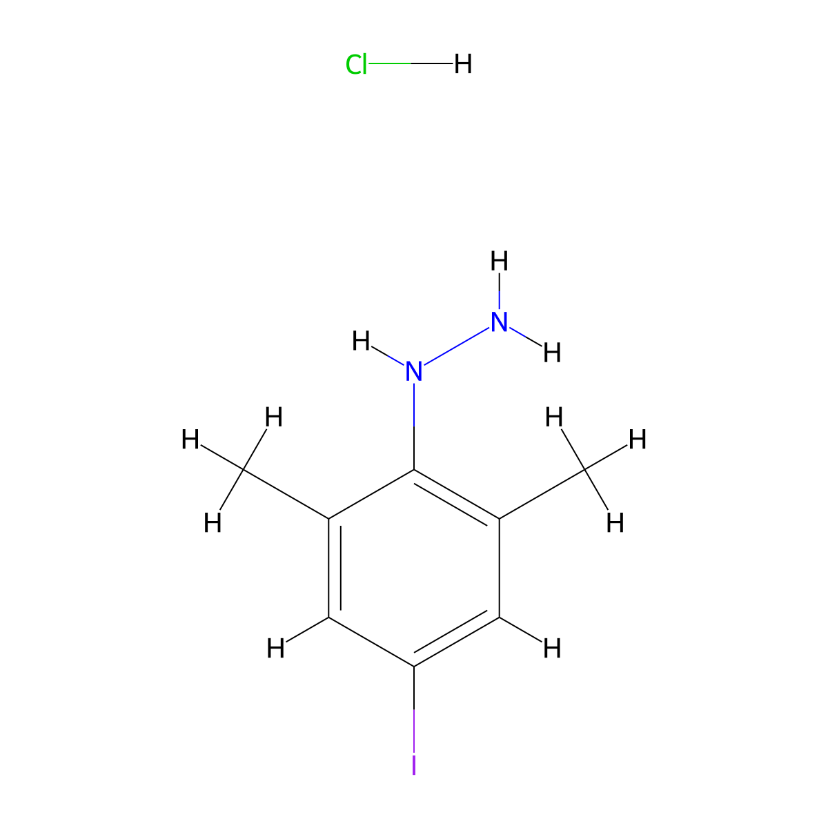4-Iodo-2,6-dimethylphenylhydrazine Hydrochloride molecular structure, CAS 2097800-33-2