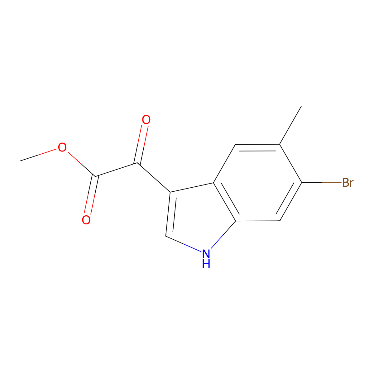 Methyl 2-(6-Bromo-5-methyl-3-indolyl)-2-oxoacetate molecular structure, CAS 2097800-37-6