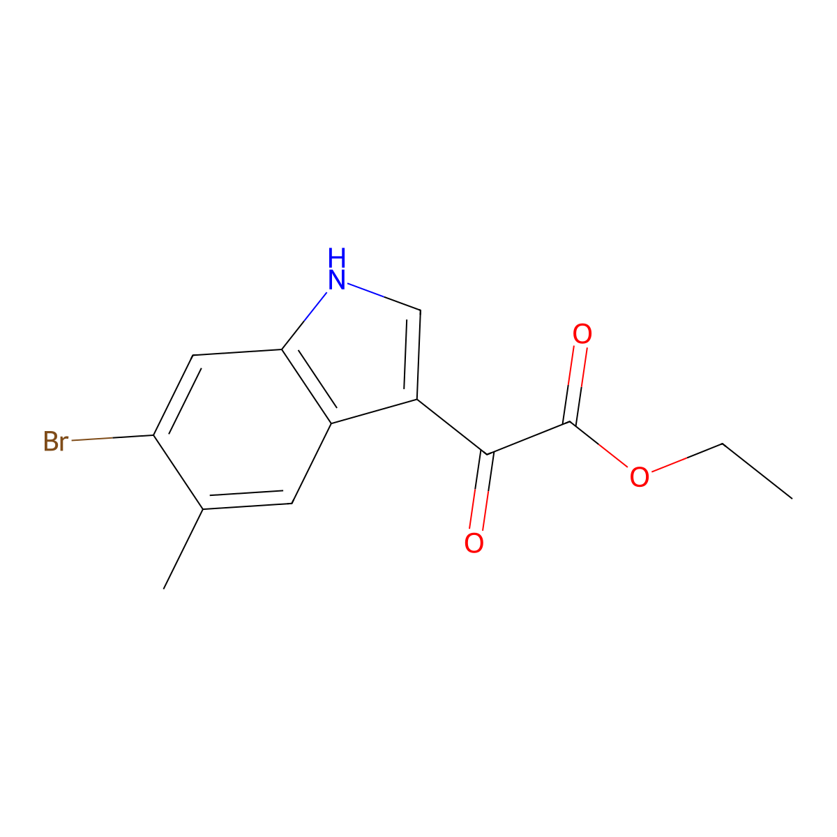 Ethyl 2-(6-Bromo-5-methyl-3-indolyl)-2-oxoacetate molecular structure, CAS 2097800-39-8