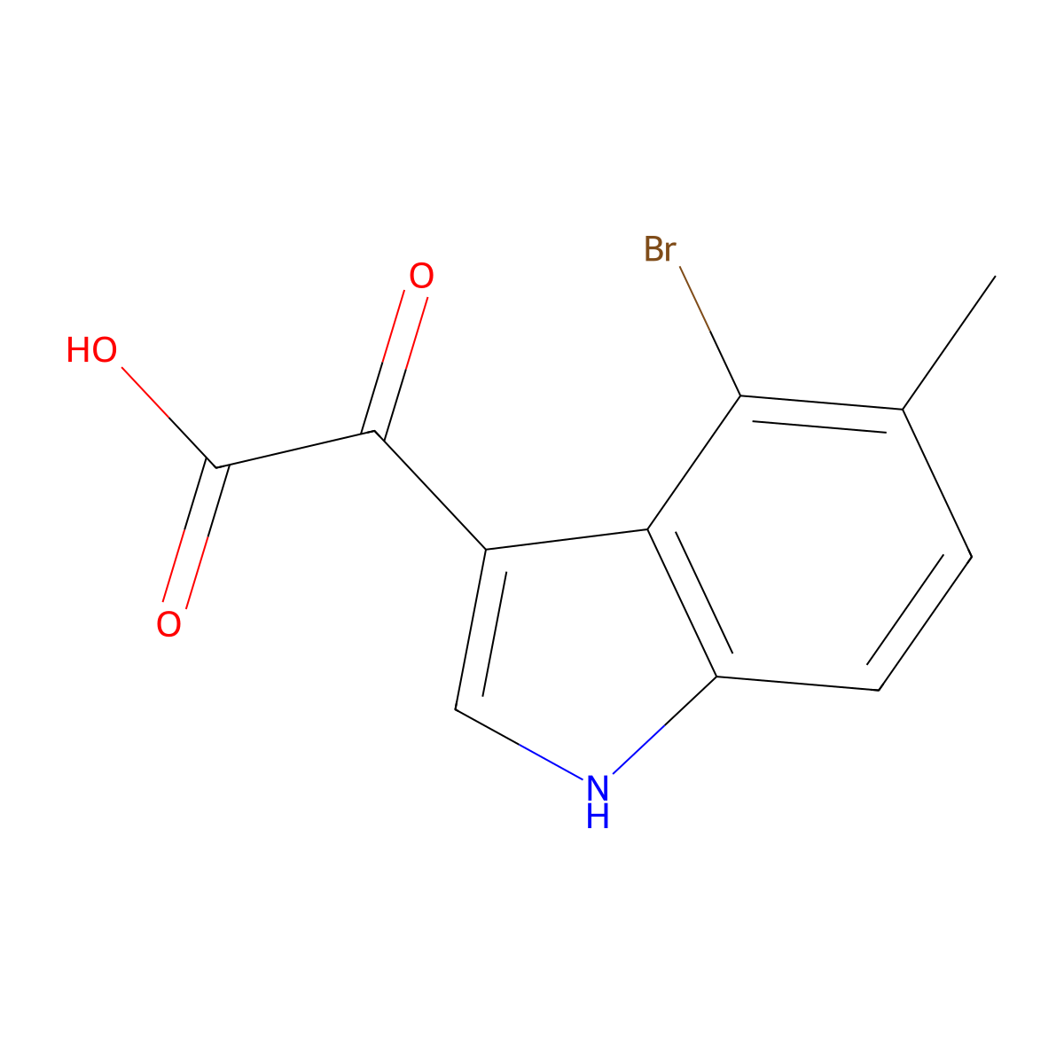 2-(4-Bromo-5-methyl-3-indolyl)-2-oxoacetic Acid molecular structure, CAS 2097800-40-1