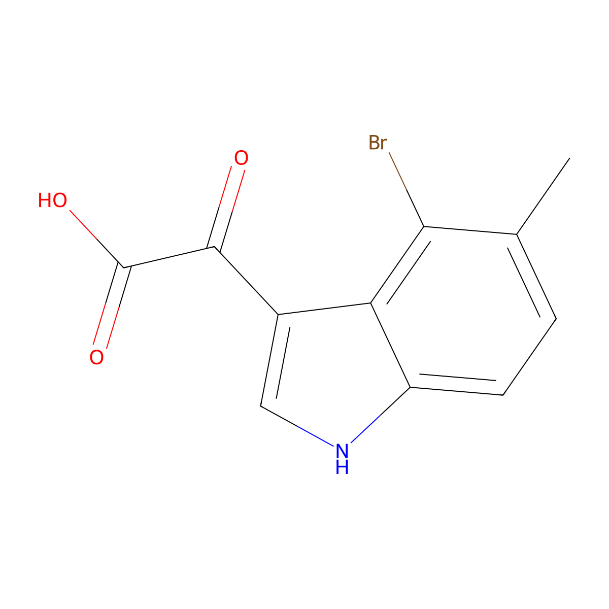 2-(4-Bromo-5-methyl-3-indolyl)-2-oxoacetic Acid molecular structure, CAS 2097800-40-1