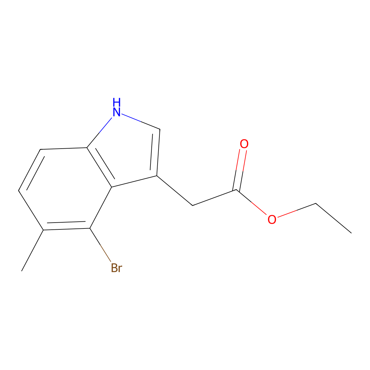 Ethyl 4-Bromo-5-methylindole-3-acetate molecular structure, CAS 2097800-48-9