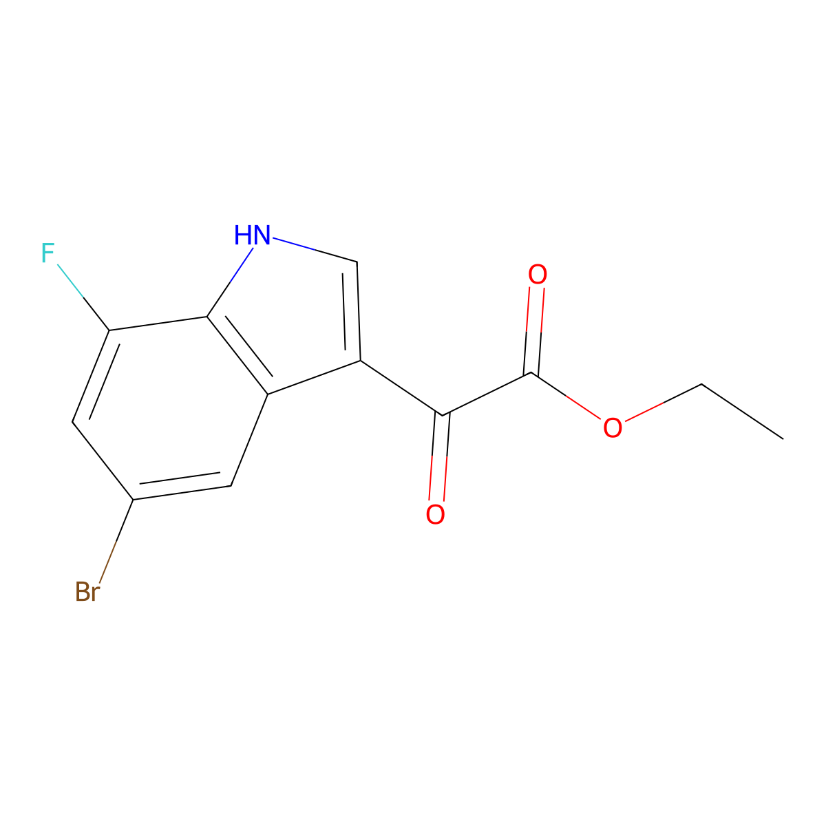Ethyl 2-(5-Bromo-7-fluoro-3-indolyl)-2-oxoacetate molecular structure, CAS 2097800-51-4