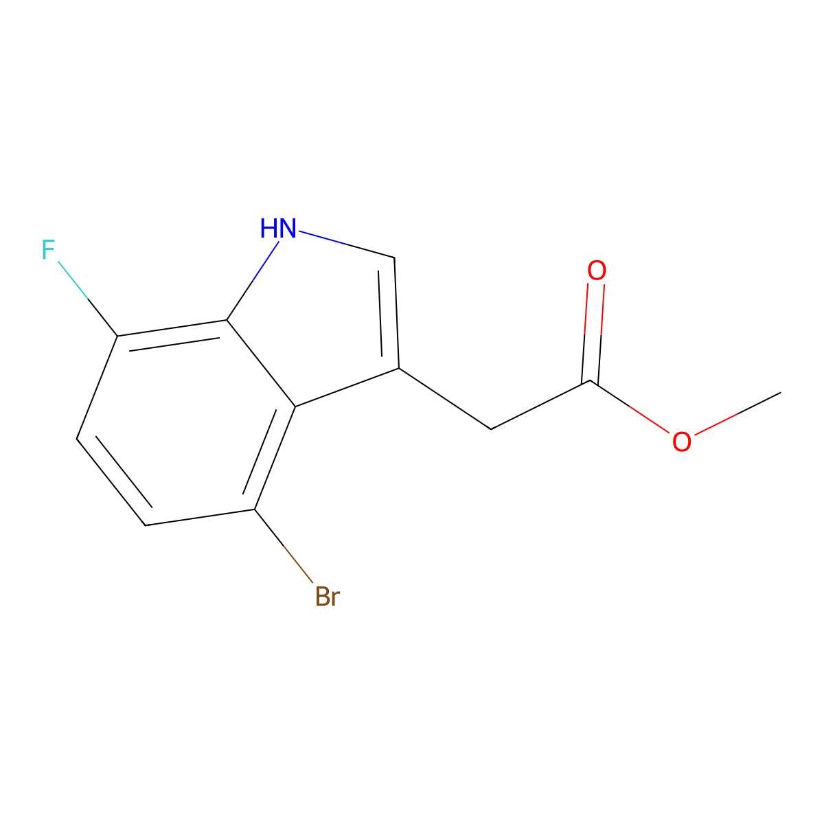 Methyl 4-Bromo-7-fluoroindole-3-acetate molecular structure, CAS 2097800-52-5
