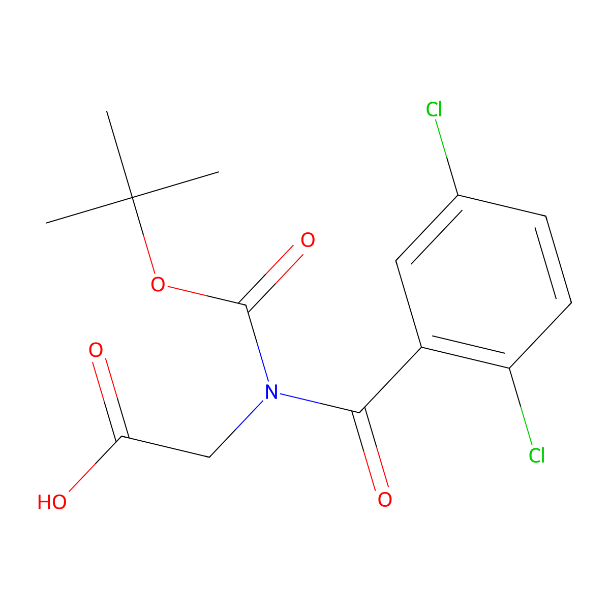 N-Boc-N-(2,5-dichlorobenzoyl)glycine molecular structure, CAS 2097800-57-0