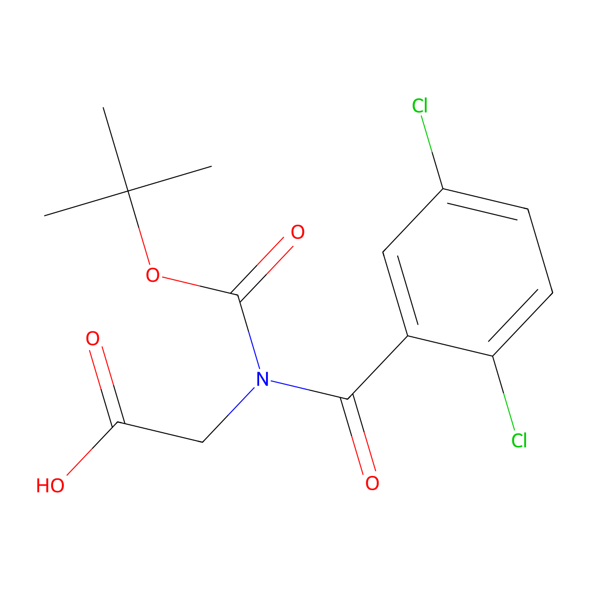 N-Boc-N-(2,5-dichlorobenzoyl)glycine molecular structure, CAS 2097800-57-0