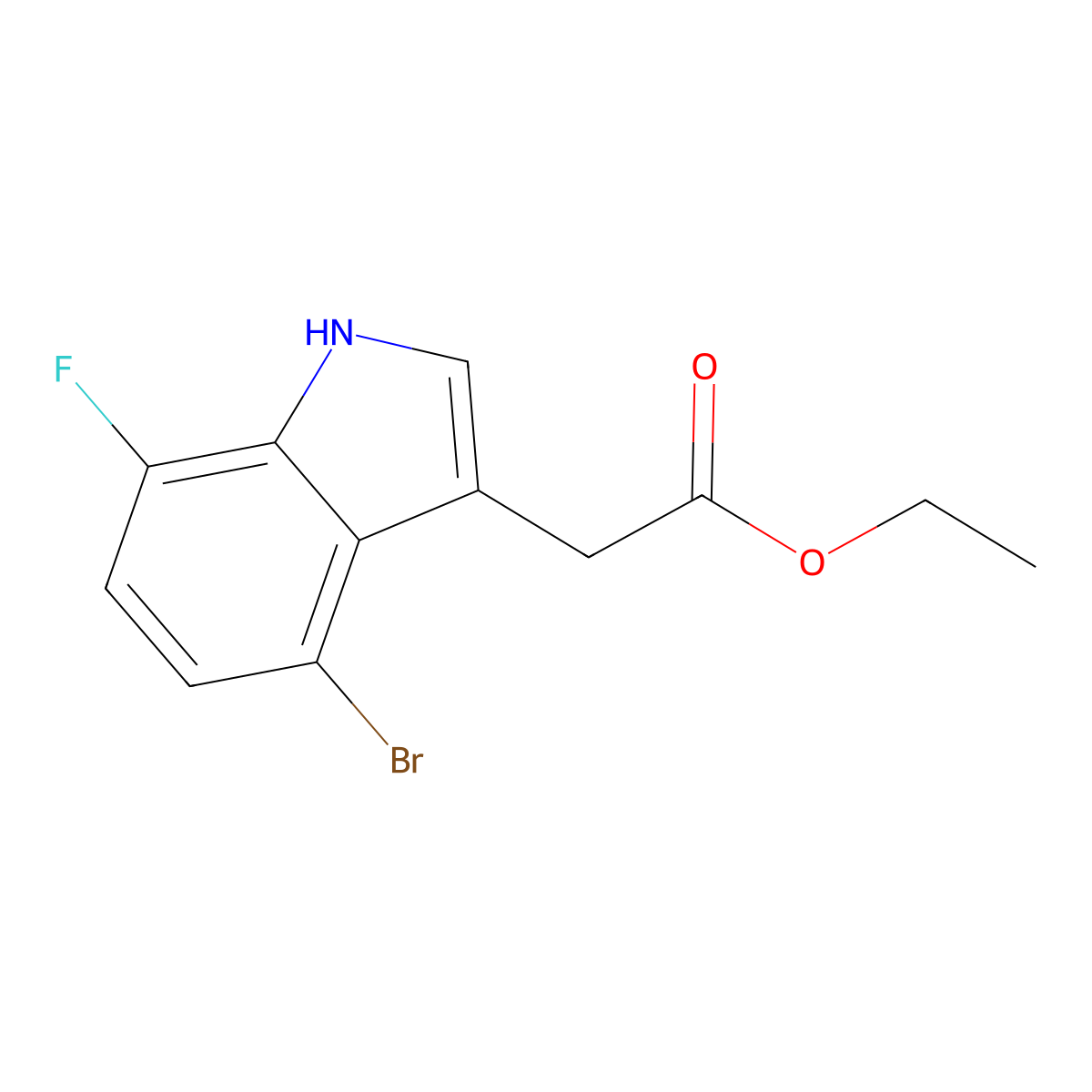 Ethyl 4-Bromo-7-fluoroindole-3-acetate molecular structure, CAS 2097800-59-2