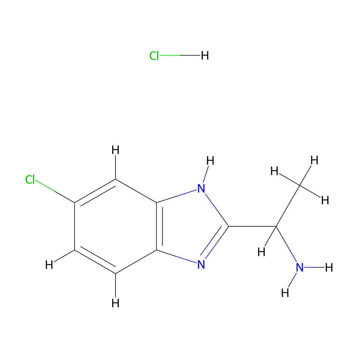 2-(1-Aminoethyl)-5-chlorobenzimidazole Hydrochloride molecular structure, CAS 2097800-60-5