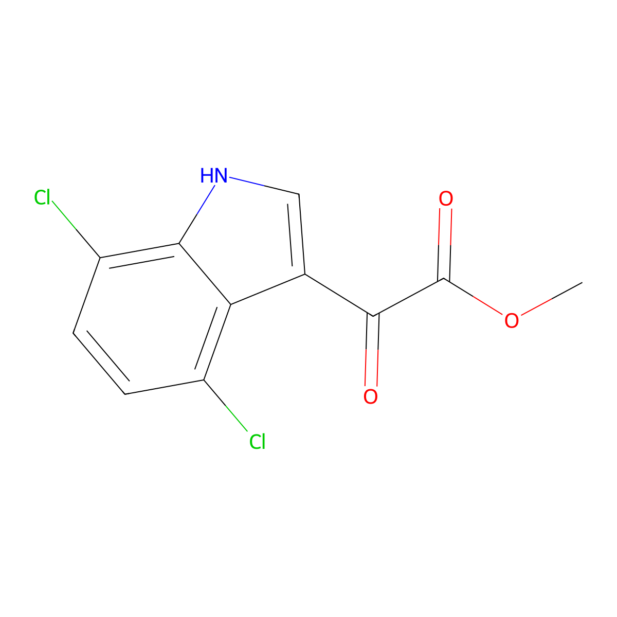 Methyl 2-(4,7-Dichloro-3-indolyl)-2-oxoacetate molecular structure, CAS 2097800-61-6