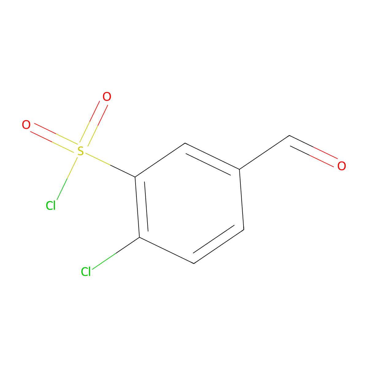 2-Chloro-5-formylbenzenesulfonic acid chloride molecular structure, CAS 2097811-86-2