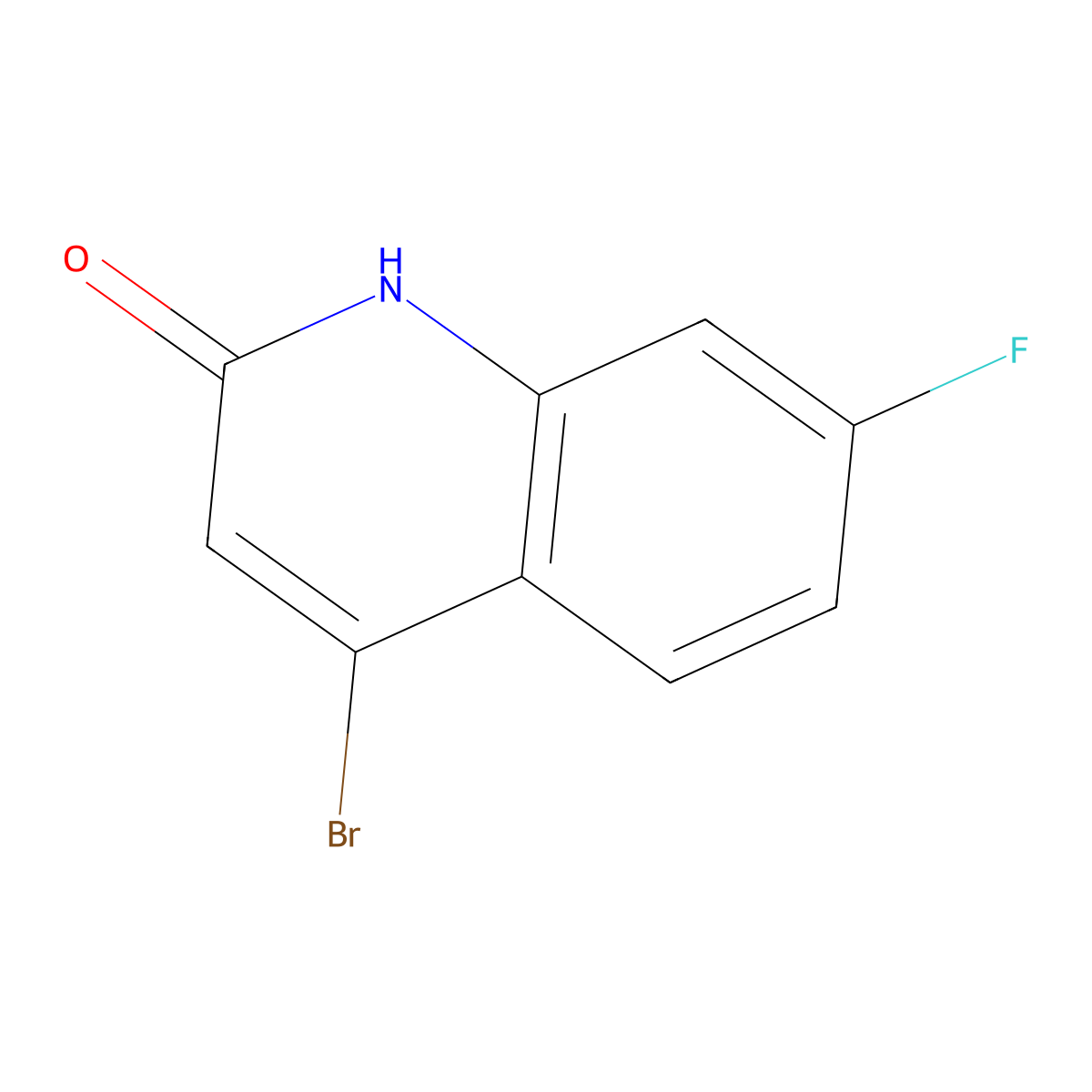 4-Bromo-7-fluoroquinolin-2(1H)-one molecular structure, CAS 2097816-16-3