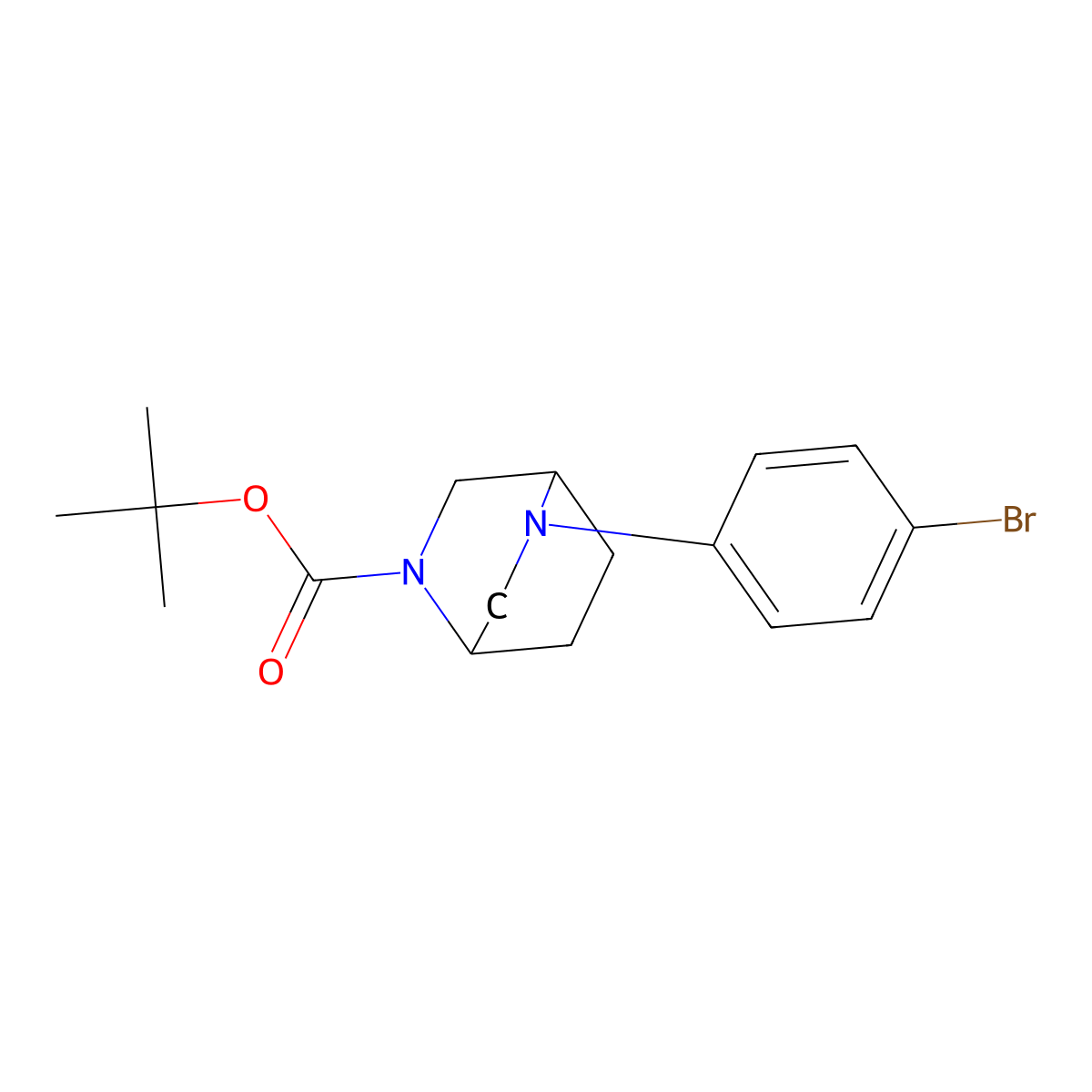 Tert-butyl 5-(4-bromophenyl)-2,5-diazabicyclo[2.2.2]octane-2-carboxylate molecular structure, CAS 2097819-97-9