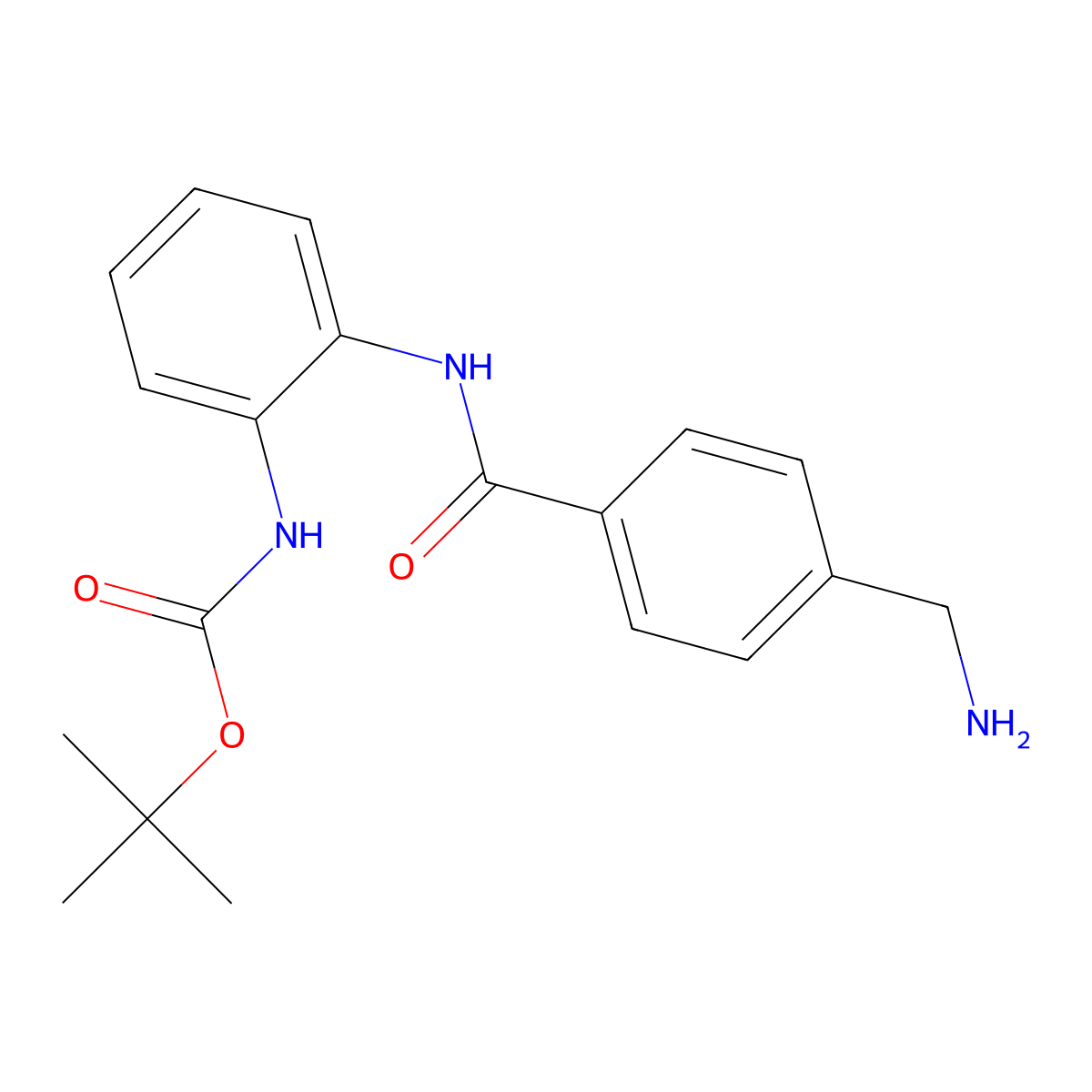 tert-Butyl (2-(4-(aminomethyl)benzamido)phenyl)carbamate molecular structure, CAS 209784-85-0