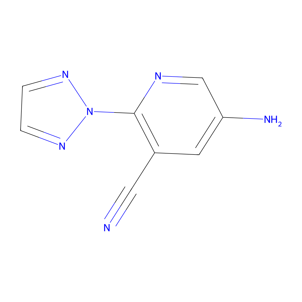 5-Amino-2-(2H-1,2,3-triazol-2-yl)nicotinonitrile molecular structure, CAS 2097854-16-3