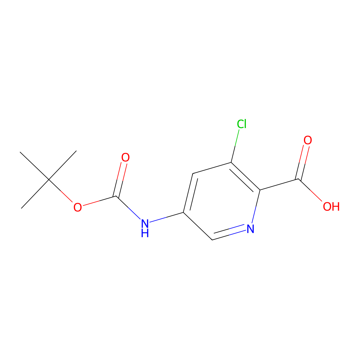5-{[(Tert-butoxy)carbonyl]amino}-3-chloropyridine-2-carboxylic acid molecular structure, CAS 2097854-25-4